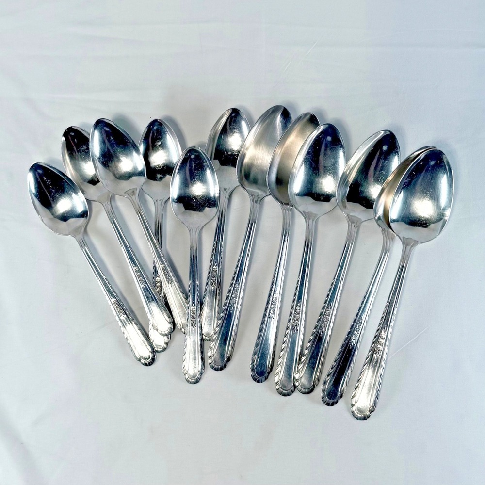 12 Vintage H&T Mfg Co. (Holmes & Tuttle) Spoons Silver‎ Plated Wentworth 1938